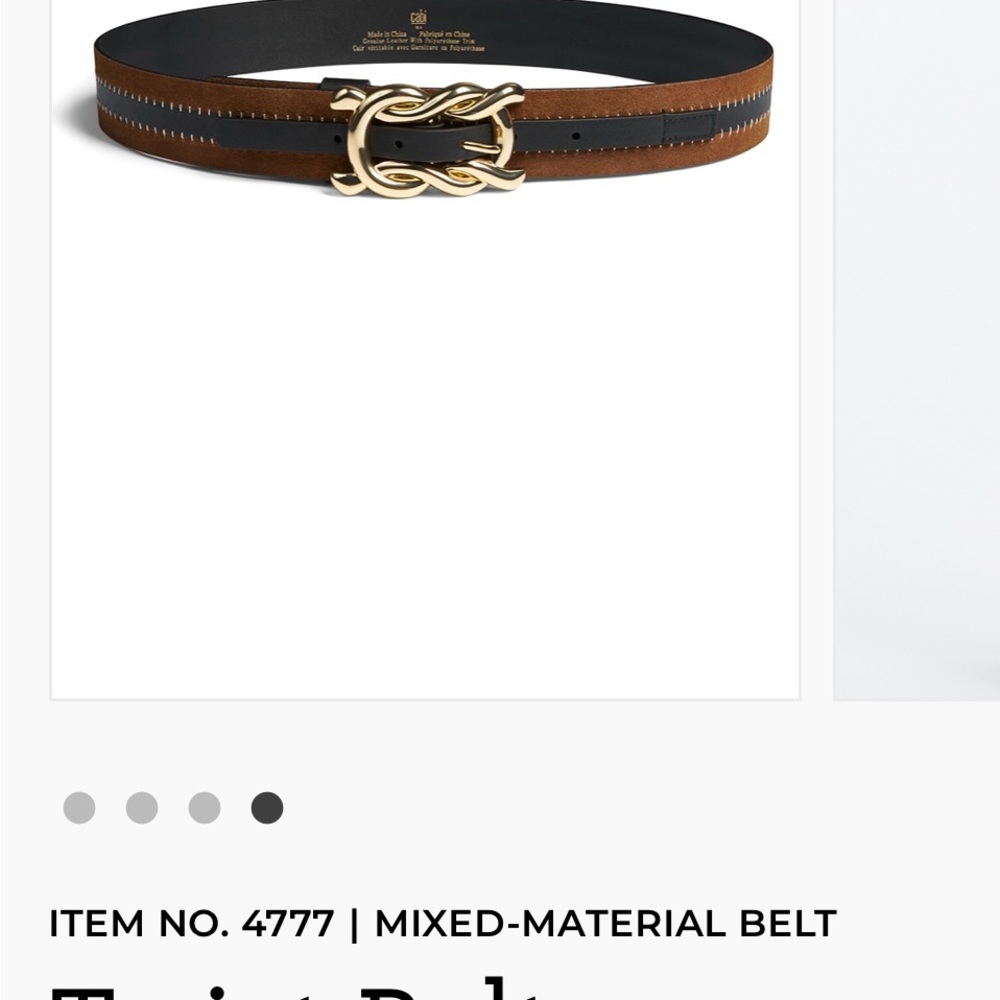CAbi Mixed-Material Belt with Gold Buckle